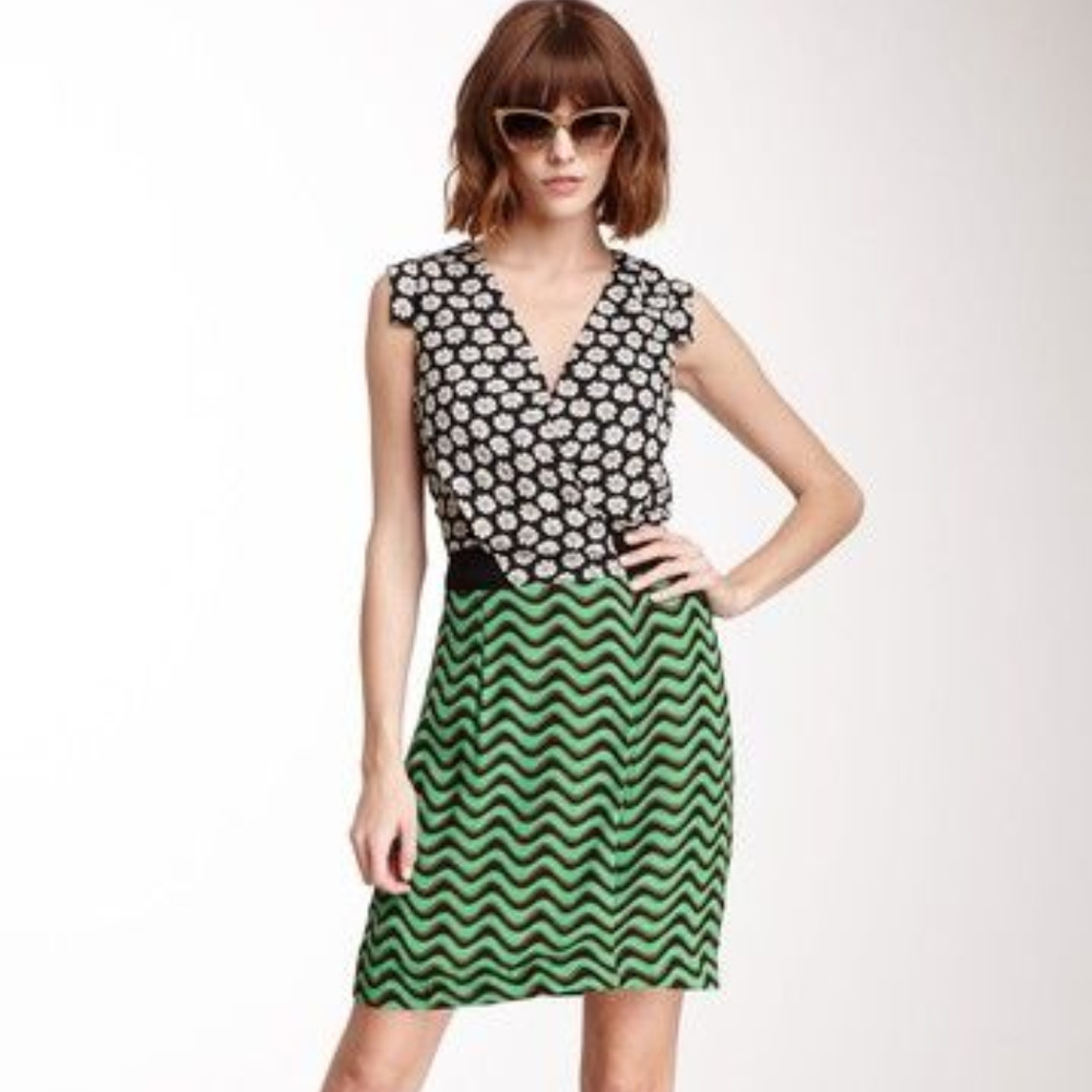 C. Luce V-Neck Print Dress